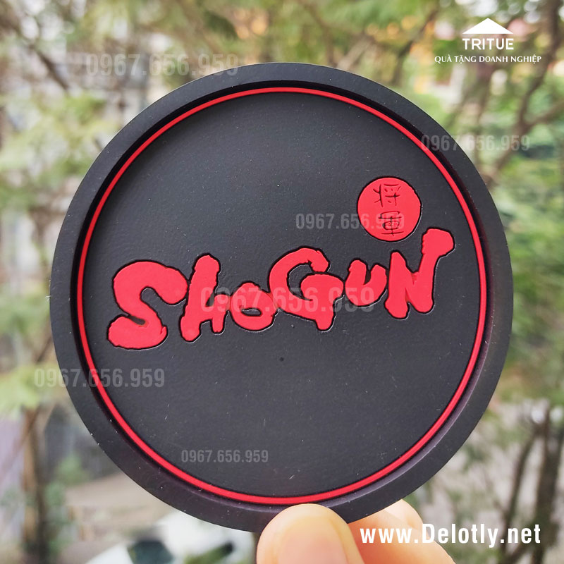 Địa chỉ sản xuất đế lót cốc bằng cao su in logo cho nhà hàng ShoGun